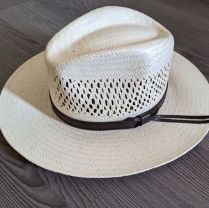Stetson white woven western cowboy hat fedora